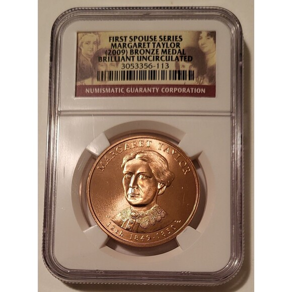 2009 Margaret Taylor U.S. Mint First Spouse Bronze Medal BU NGC - Picture 1 of 2